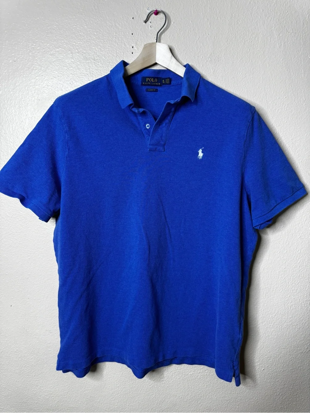 Ralph Lauren Polo Shirt Men's XL Royal Blue White Pony Polo Classic Fit